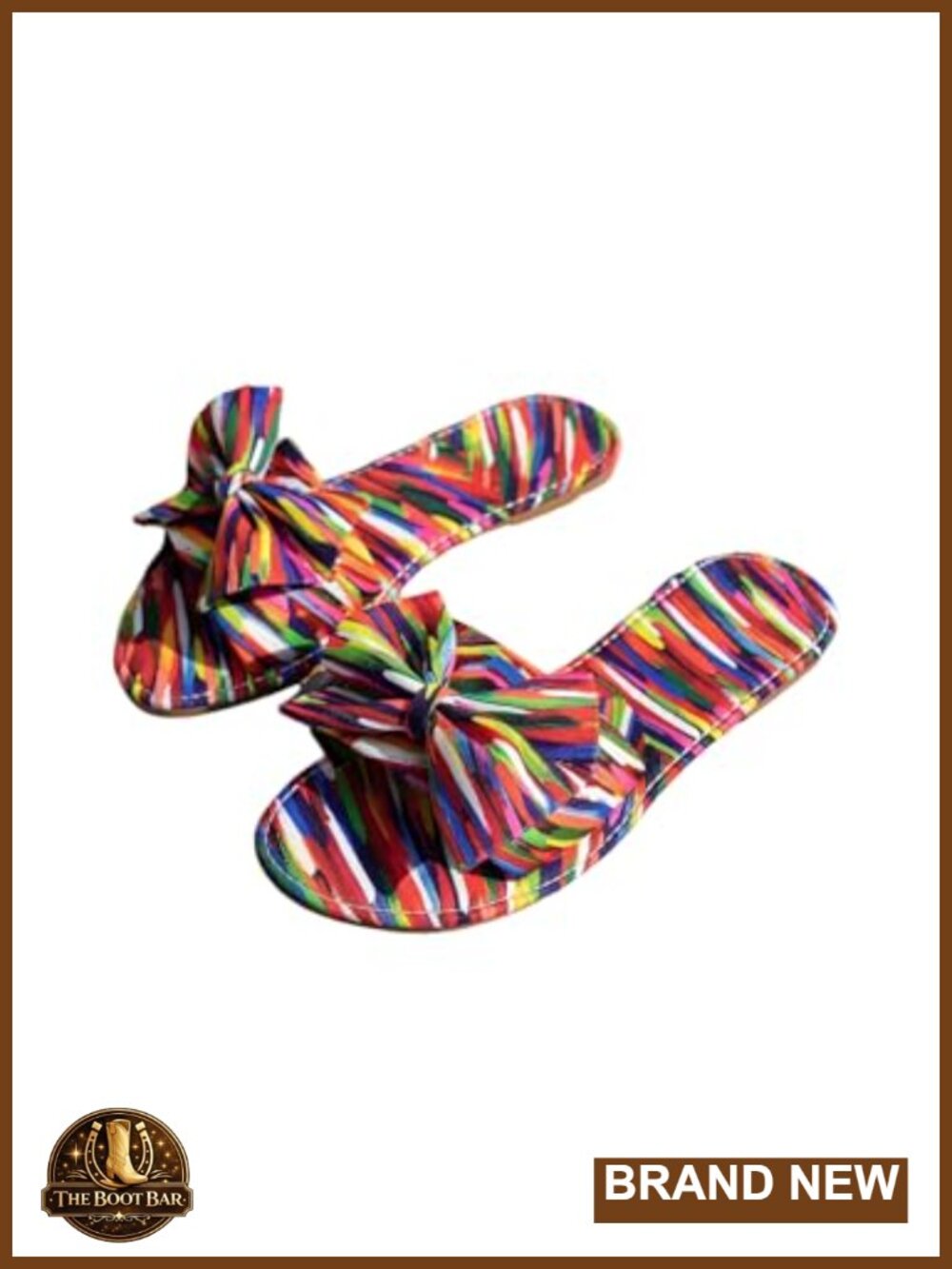 Women's Bow Cheetah Flat Sandals Open Toe Trendy Slide